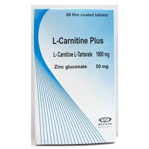 L - Carnitine Plus Tablets ( L-Carnitine L - Tartarate 1000 mg + Zinc 50 mg ) 20 film-coated tablets